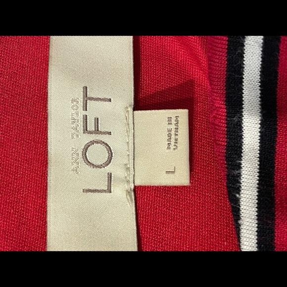 LOFT-Large Sleeveless red Striped Dress - Picture 4 of 5